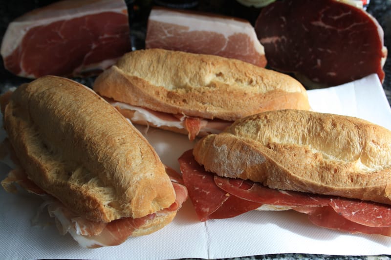 Panini vari crudo, speck o tacchino