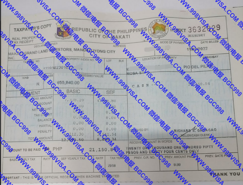 菲律宾地基税RPT（房产税/地基税）REAL PROPERTY TAX 代缴案例