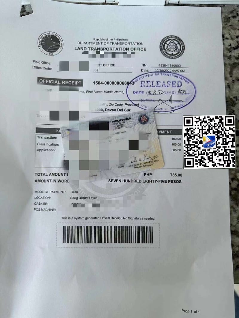 马尼拉驾驶证办理成功案例