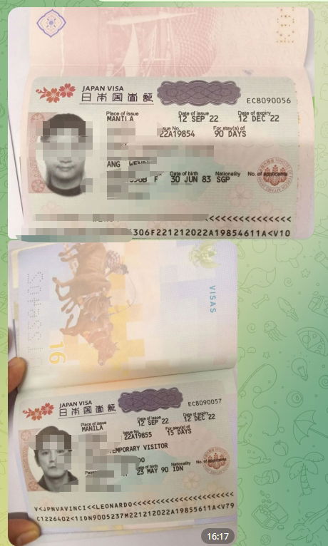 新加坡客人在菲律宾申请日本签证案例