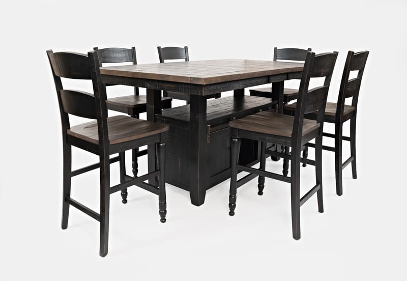 Madison County High Low Counter Height Table in Barnwood - Shaw Furniture