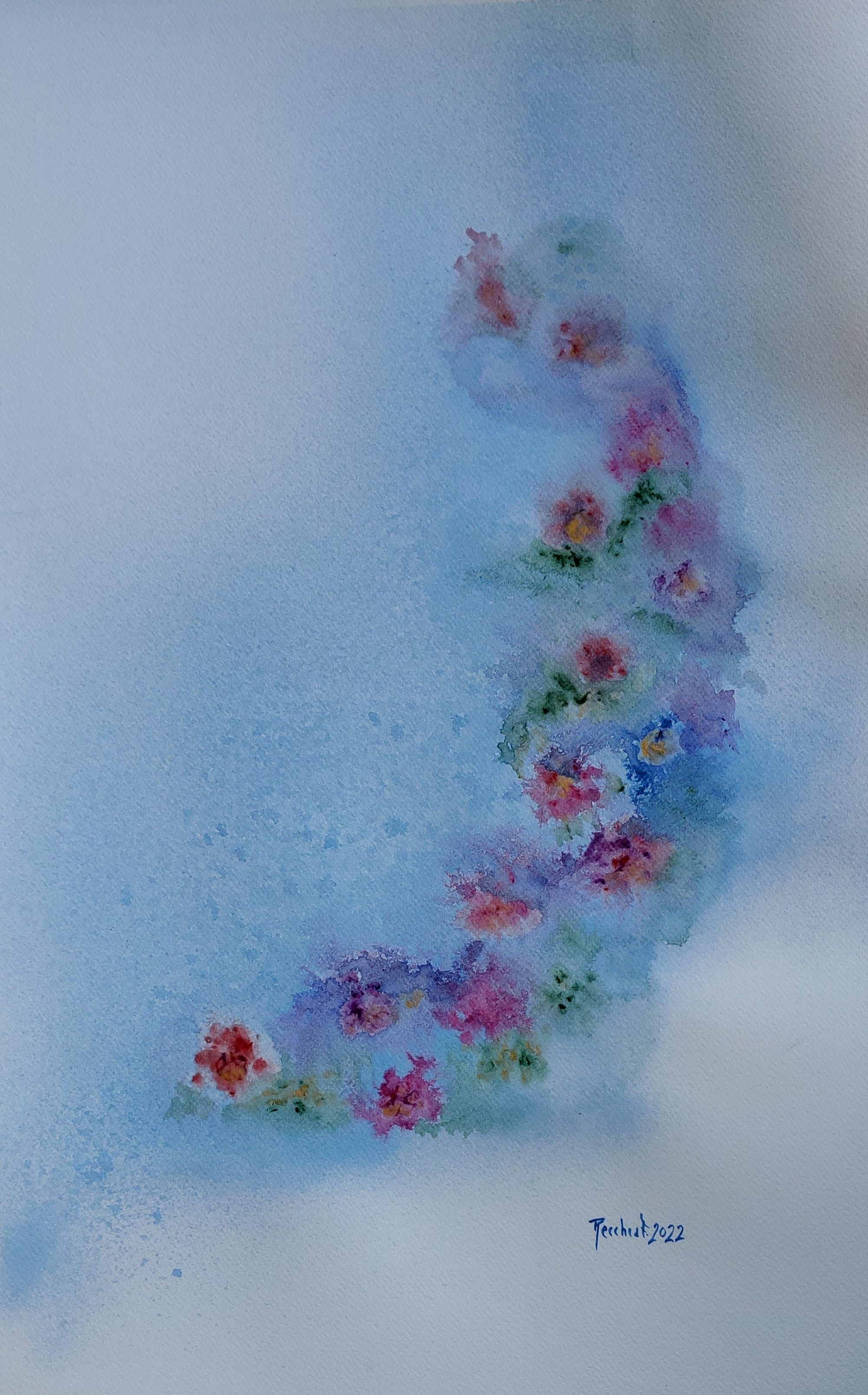 fiori nel blu