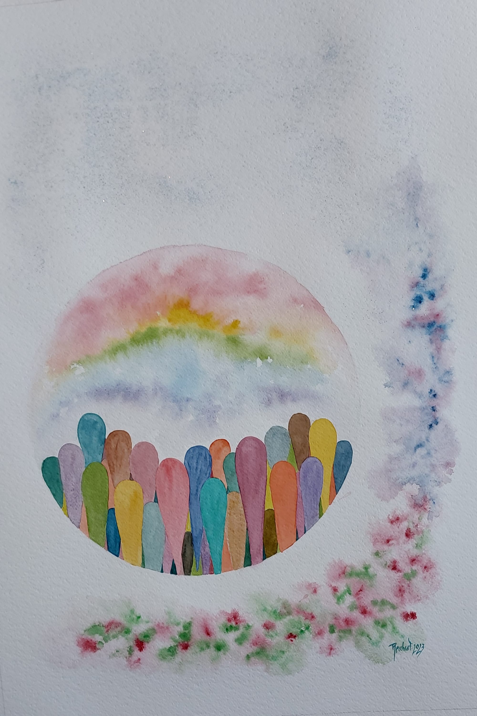 osservo nell'universo un arcobaleno di speranza