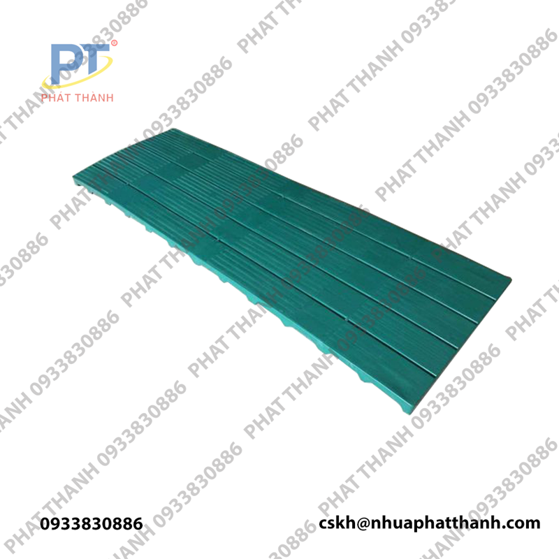 Pallet nhựa lót sàn 1800x600x50 mm màu xanh lá tiết kiệm không gian