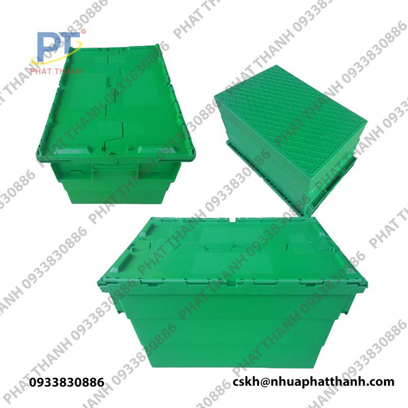 Thùng nhựa gấp gọn nắp đậy chắc chắn, an toàn, bền bỉ