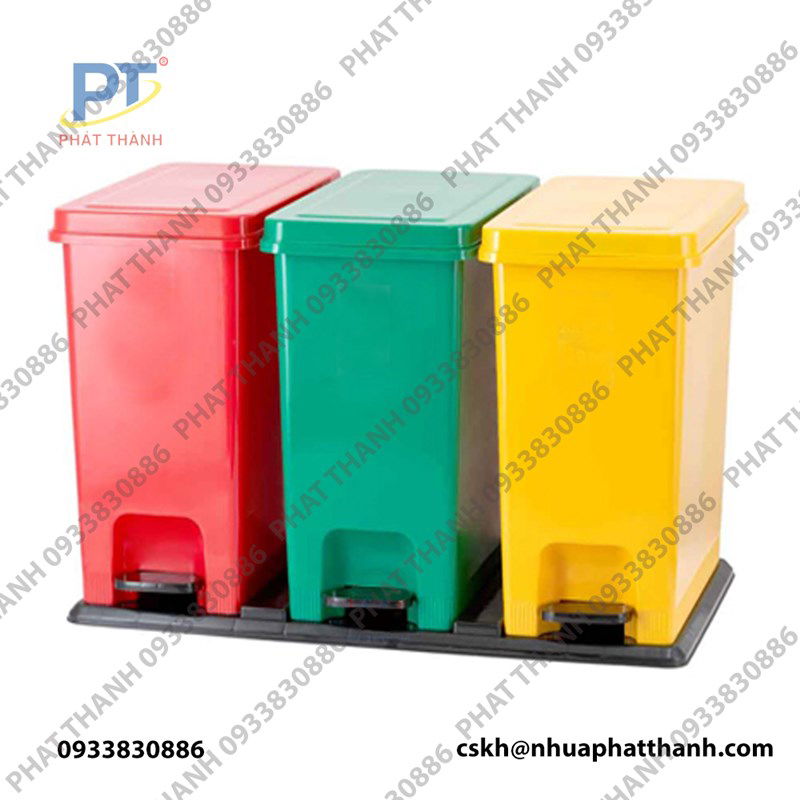 Thùng rác 3 ngăn thiết kế hiện đại, tiện lợi cho gia đình