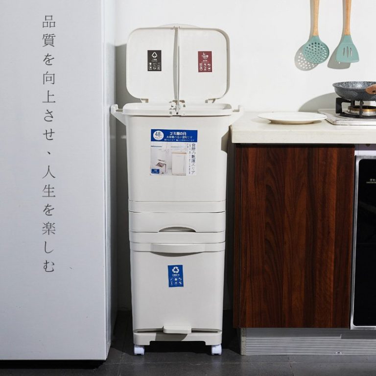 Thùng rác 3 tầng có nắp đậy - Giữ vệ sinh, khử mùi hiệu quả
