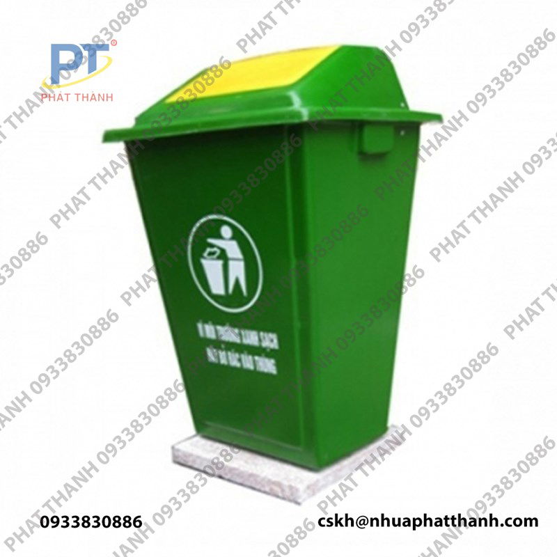 Thùng rác 60 lít nắp đậy kín - an toàn, vệ sinh, tiện lợi