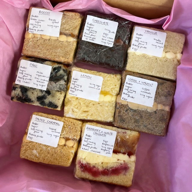 Wedding cake flavour samples