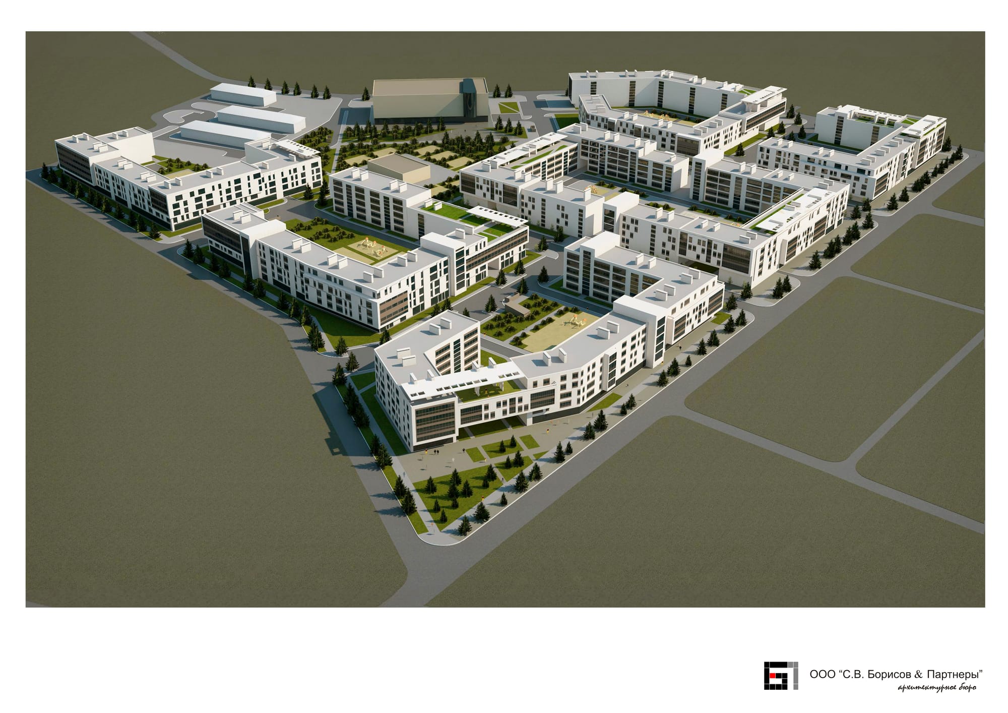 эскиз застройки - жилой комплекс "ИЗОПЛИТ"