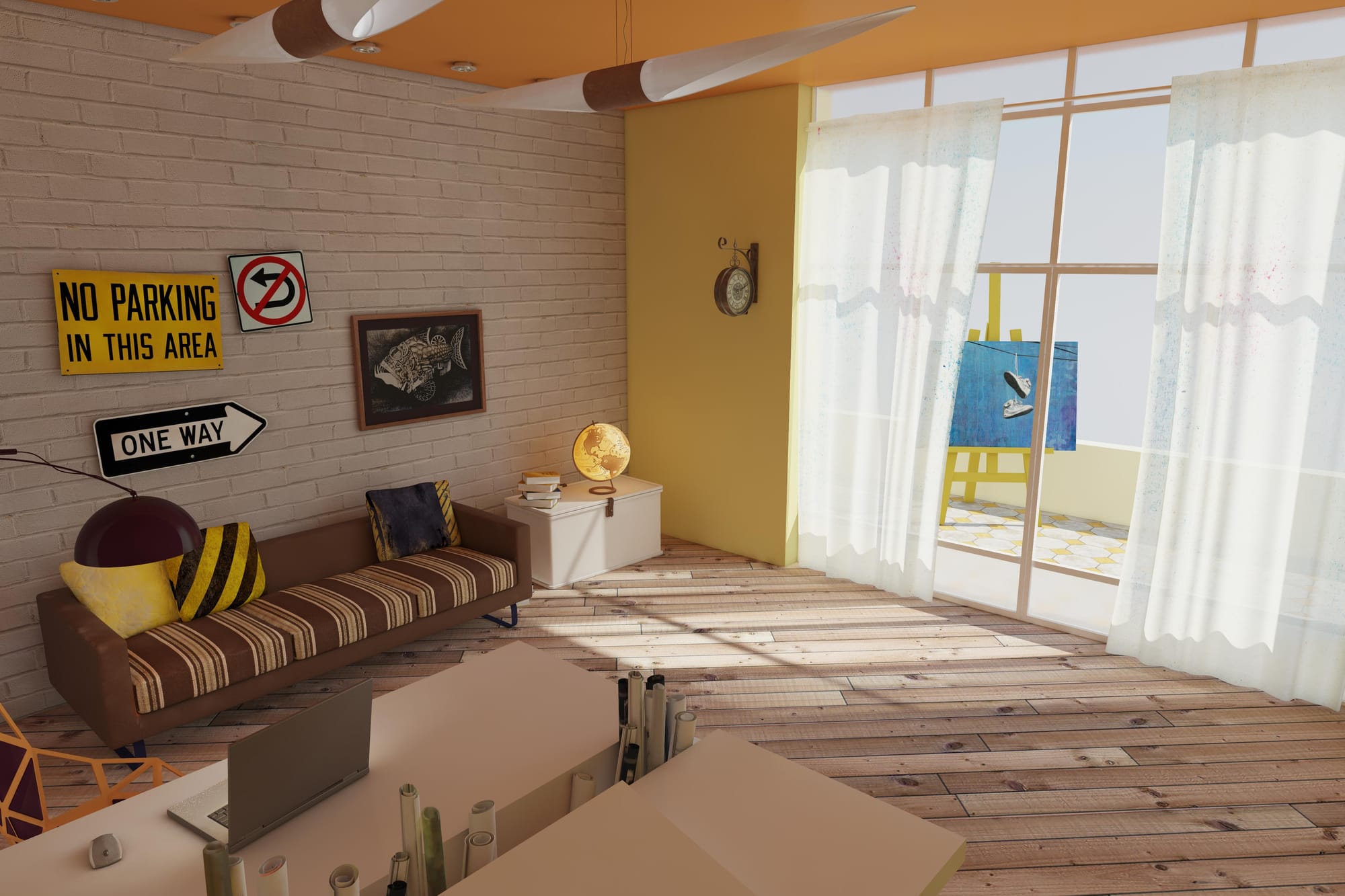 эскиз, клаузура - интереьер для художника