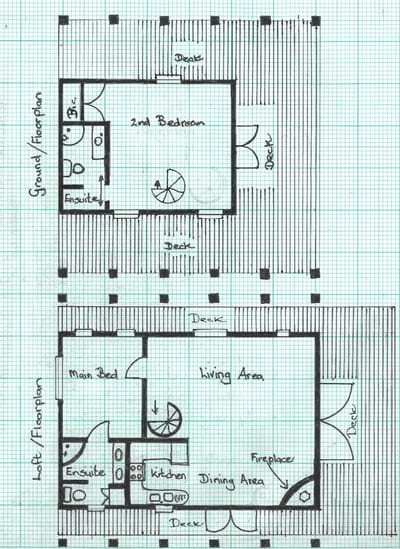 FLOOR PLAN - A-FRAME LOFT CABIN