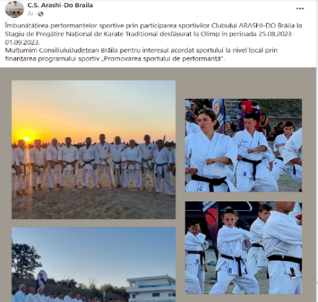 Stagiu de Pregătire Național de Karate Tradițional s-a desfasurat in perioada 25.08.2023. - 01.09.2023, în stațiunea Olimp, Judetul Constanta.