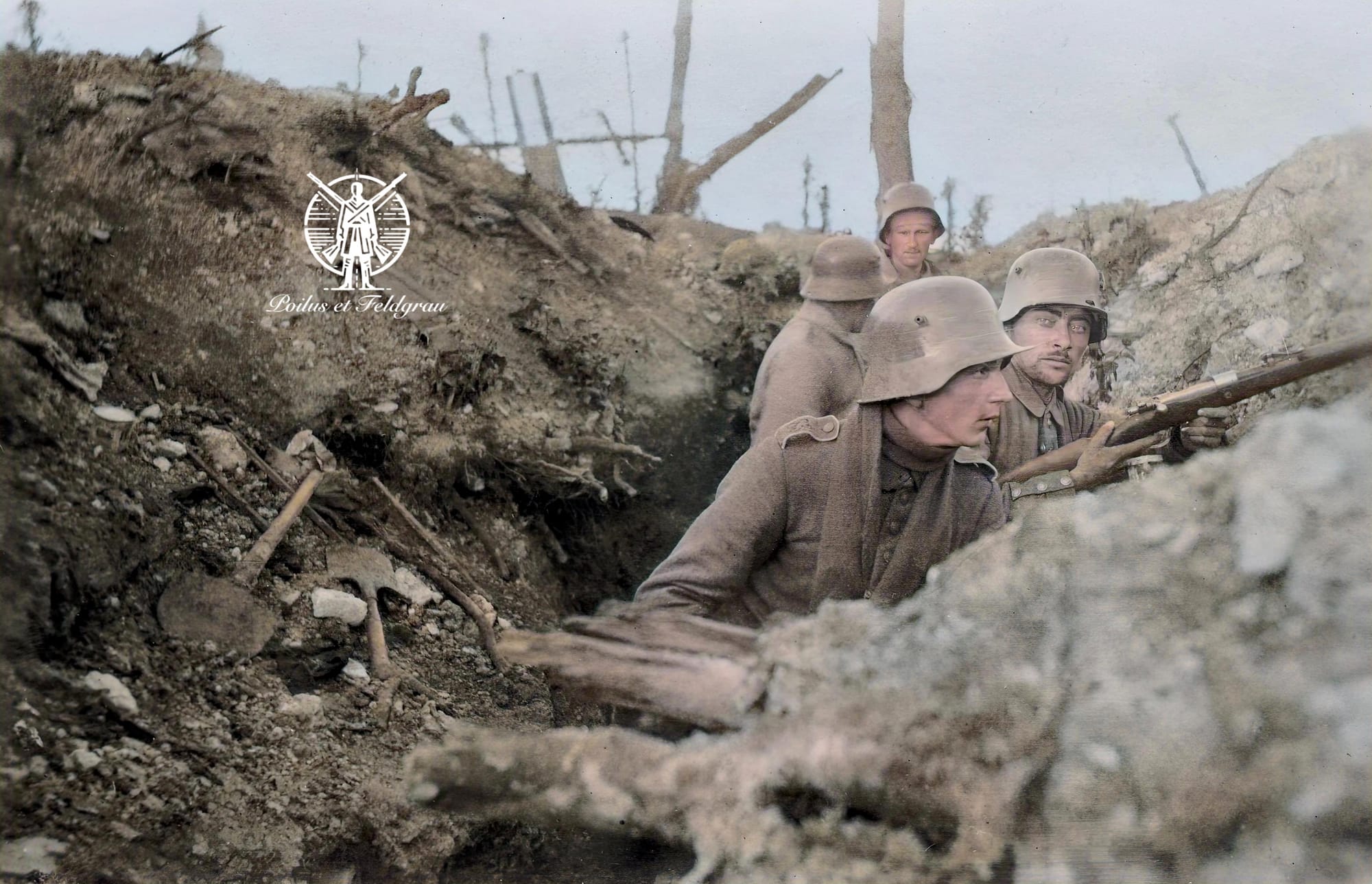 Dans une tranchée à Verdun - août 1916