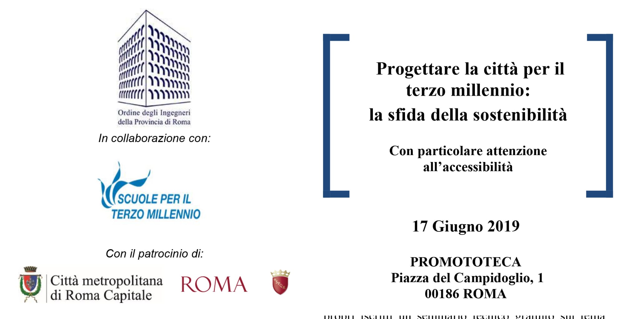 CONVEGNO - "Progettare la città per il terzo Millennio", Ordine degli Ingegneri di Roma