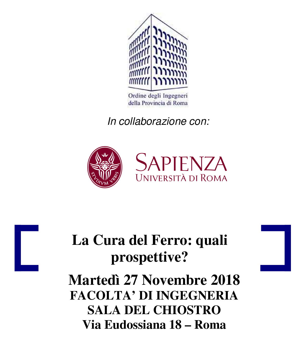 CONVEGNO - "La cura del ferro: quali prospettive?", Ordine Ingegneri di Roma