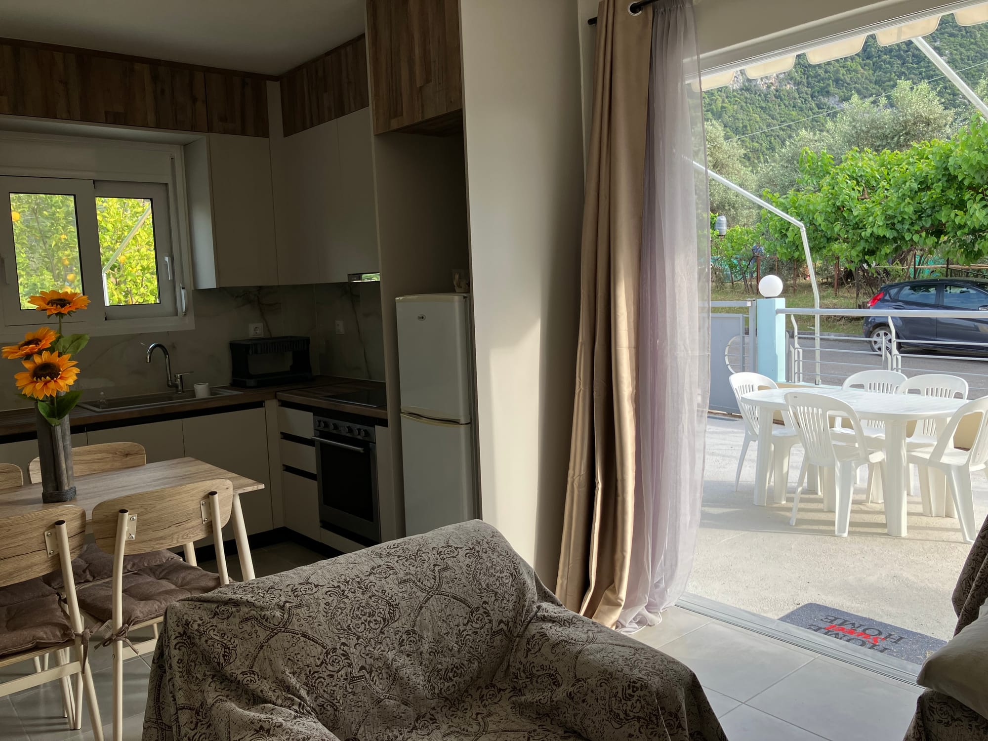 Open living room & kitchen