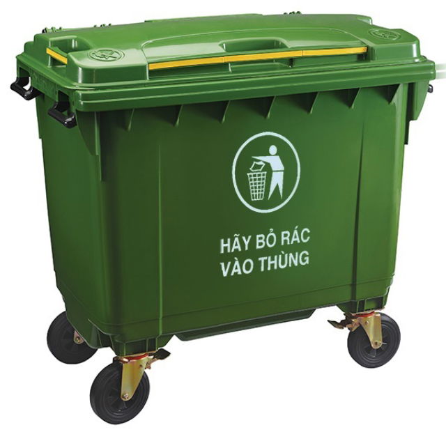 Kích thước thùng rác composite nhỏ gọn, tiện lợi