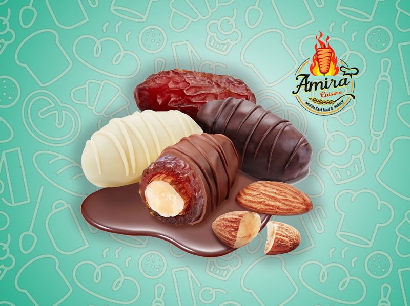 Dates with nuts and chocolate