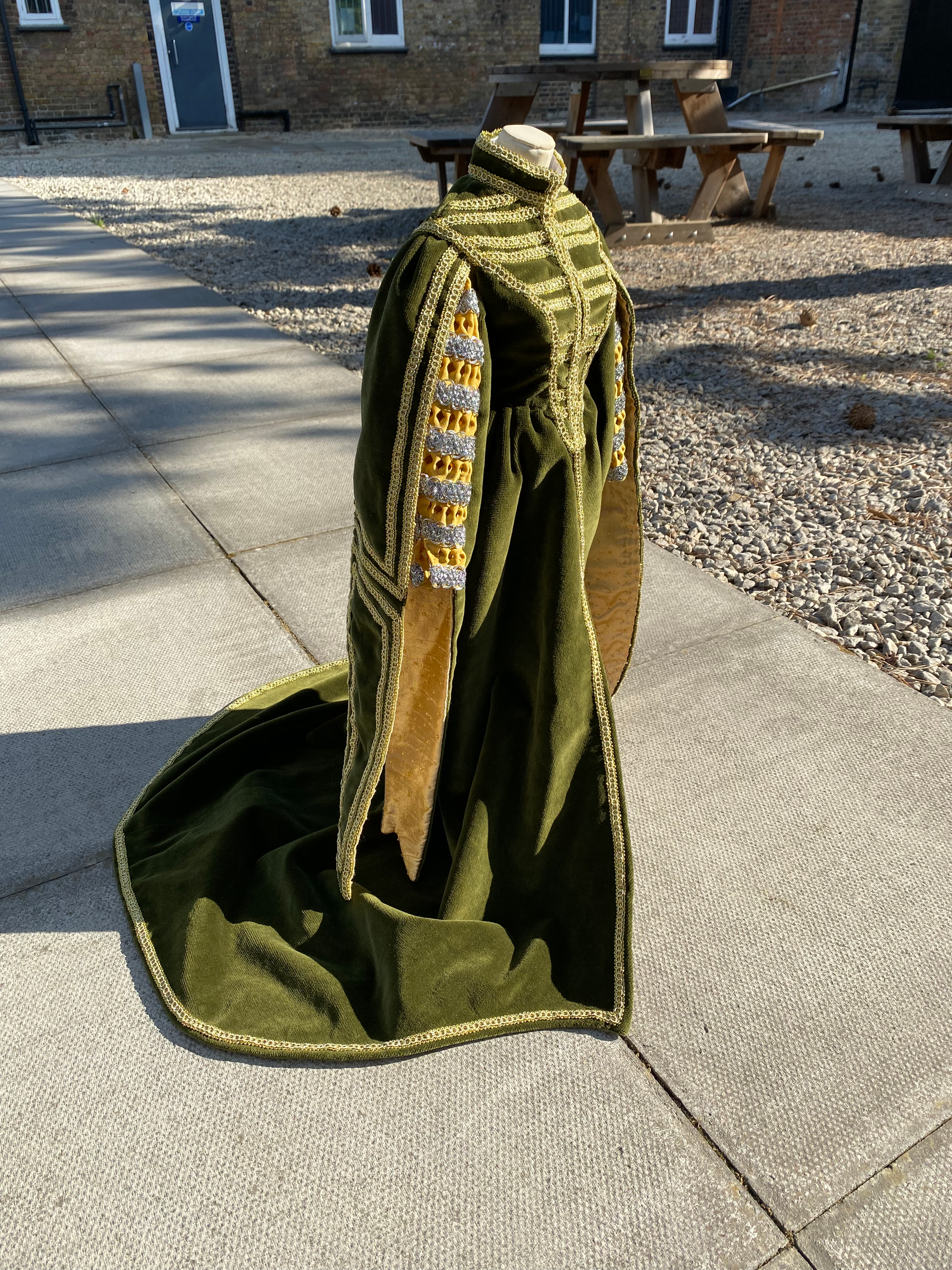 A half scale reproduction of a late 16th century gown  