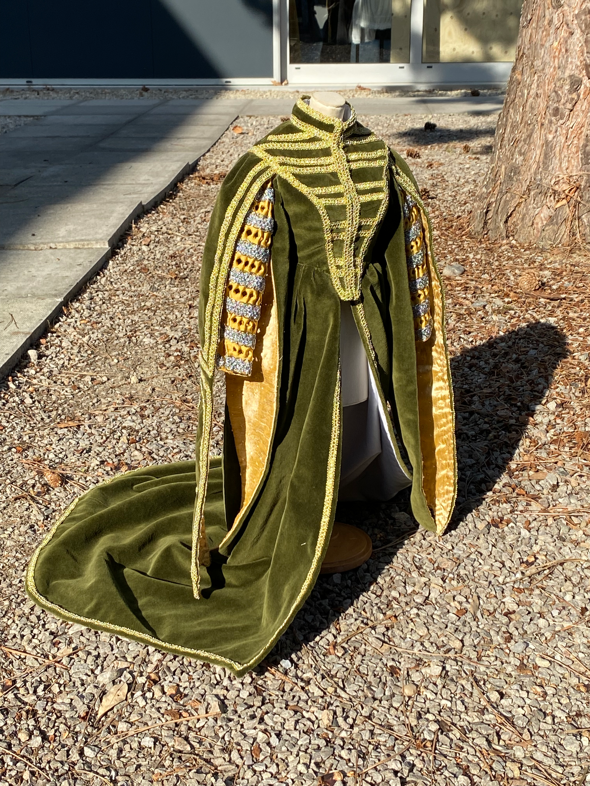 A half scale reproduction of a late 16th century gown  