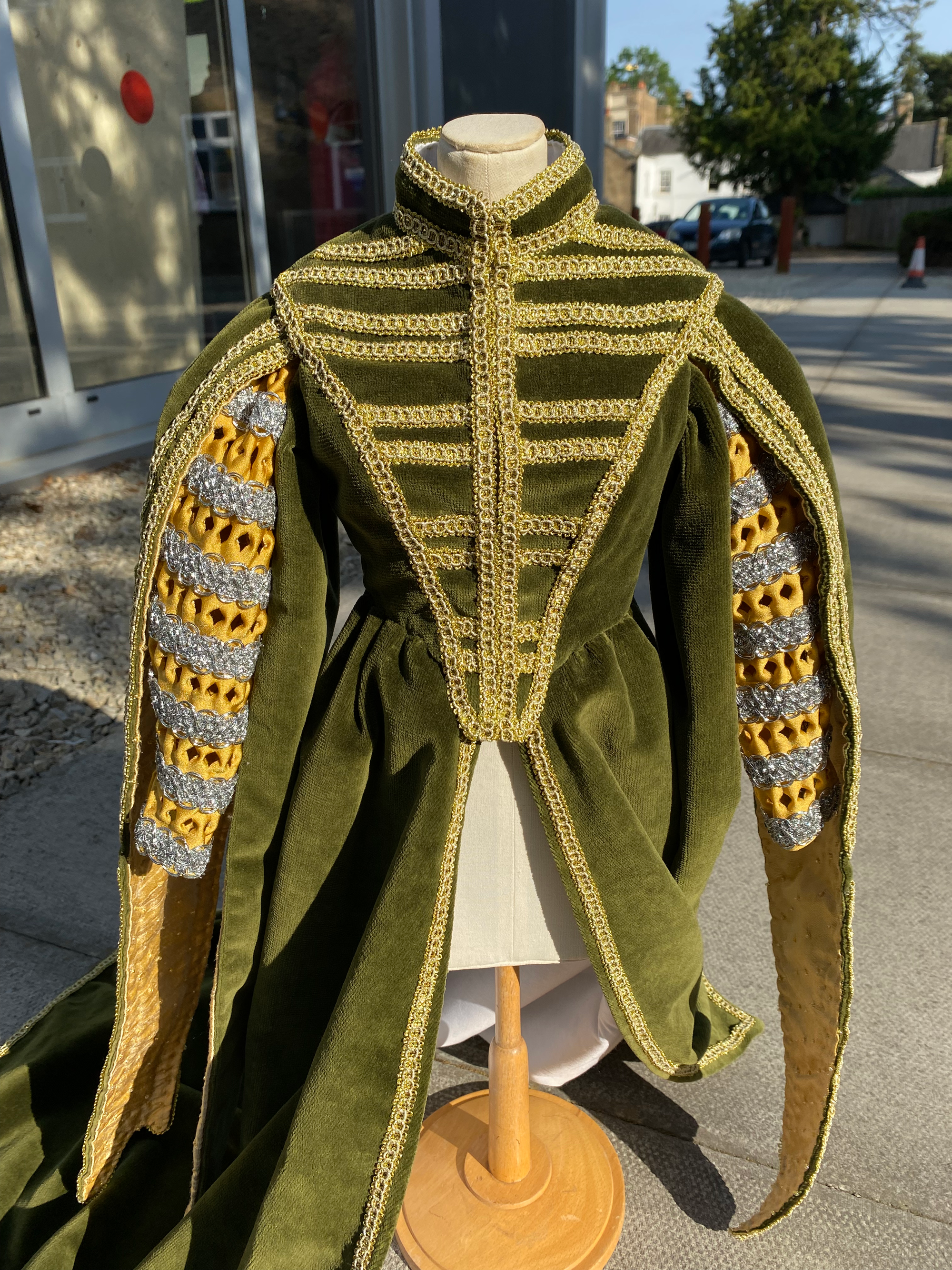 A half scale reproduction of a late 16th century gown  