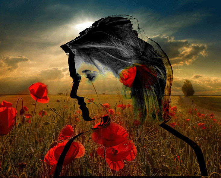 Double Exposition - Aquarelle - Lichtenstein