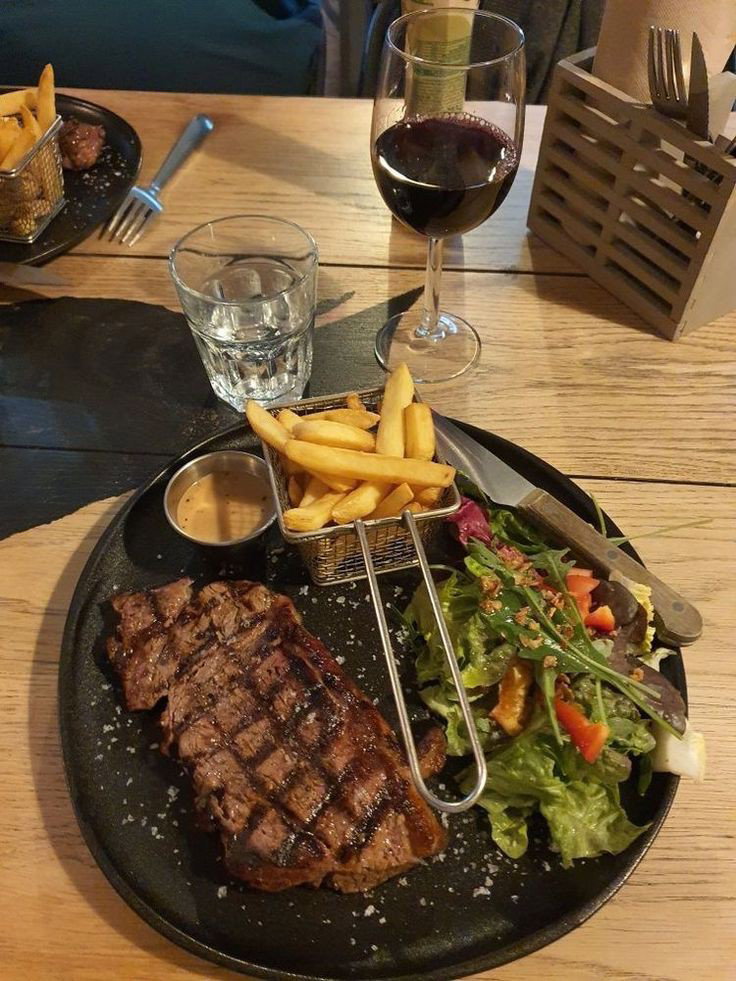 Steak cuit à point