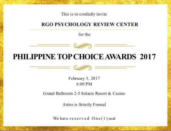 6-peat Award for RGO Psychometrician Review Center