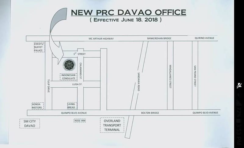 New PRC Davao City Address
