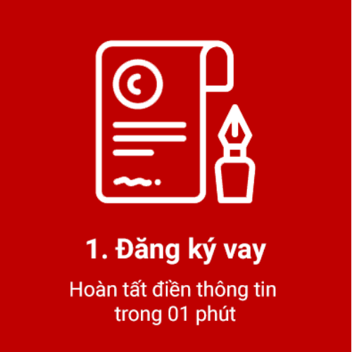 Đăng ký vay: Hoàn thành việc điền thông tin chỉ trong 1 phút.