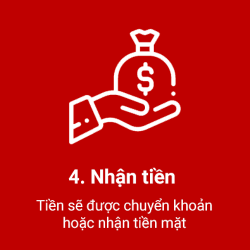 Nhận tiền: Tiền sẽ được chuyển khoản hoặc trả trực tiếp.