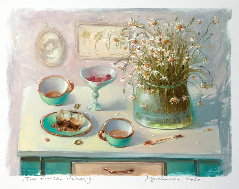 WE FINISHED DRINKING TEA