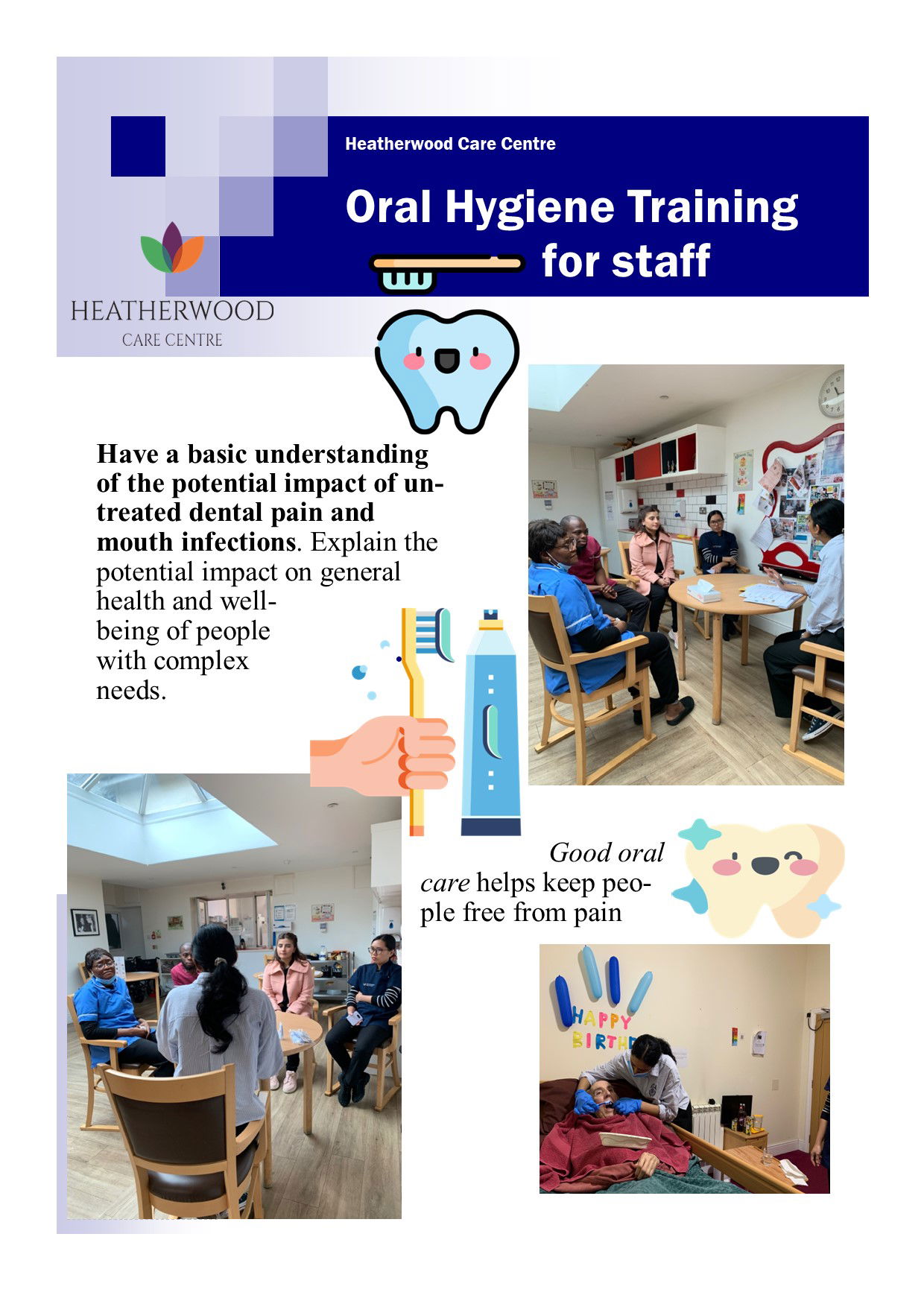 Oral hygiene training for Heatherwood staff