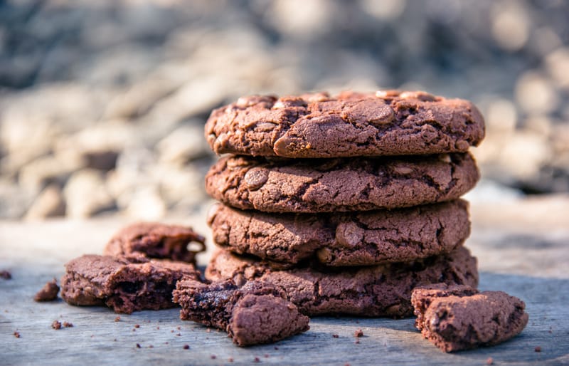 Galletas de chocolate y café