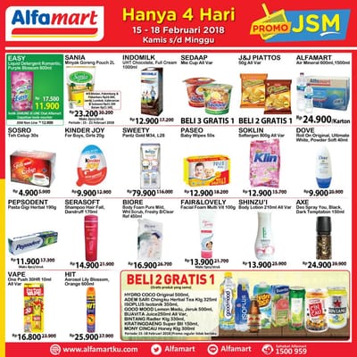 Katalog Promo JSM ALFAMART Akhir Pekan Weekend Periode 15 - 18 Februari 2018