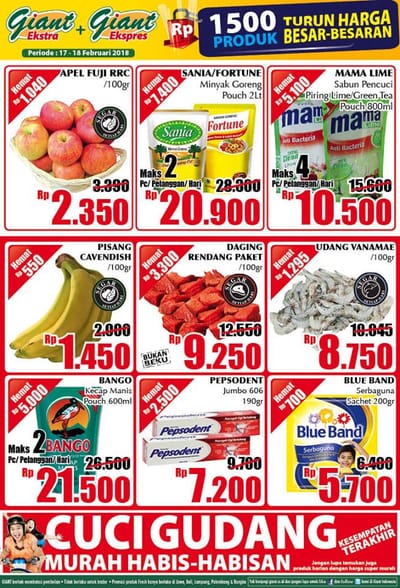 Katalog Promo GIANT Ekstra dan GIANT Ekspres Akhir Pekan Periode 17 - 18 Februari 2018