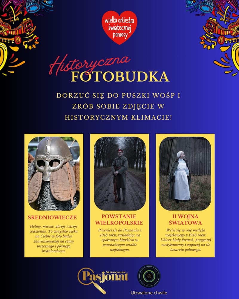 Historyczne fotobudki na 32 Finale WOŚP w Kórniku