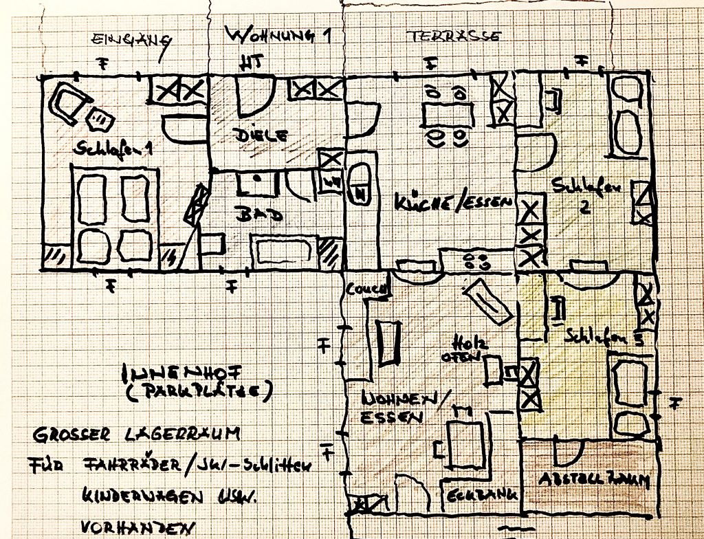 Grundriss der Dreiburgen Ferienwohnung Schlossblick