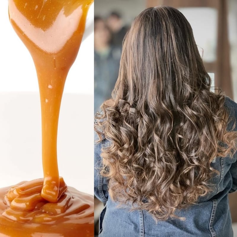Personalisation avec ce Balayage Caramel, Reflets gourmands qui apporte  luminosité profondeur aux cheveux.