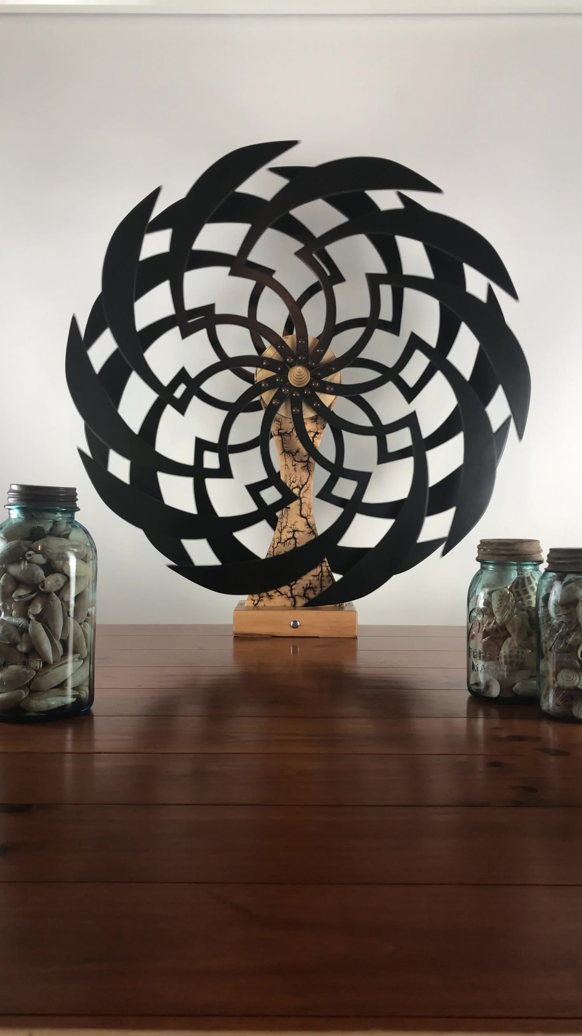 30" Black Fin - Maple Body with Fractal Burn Detail