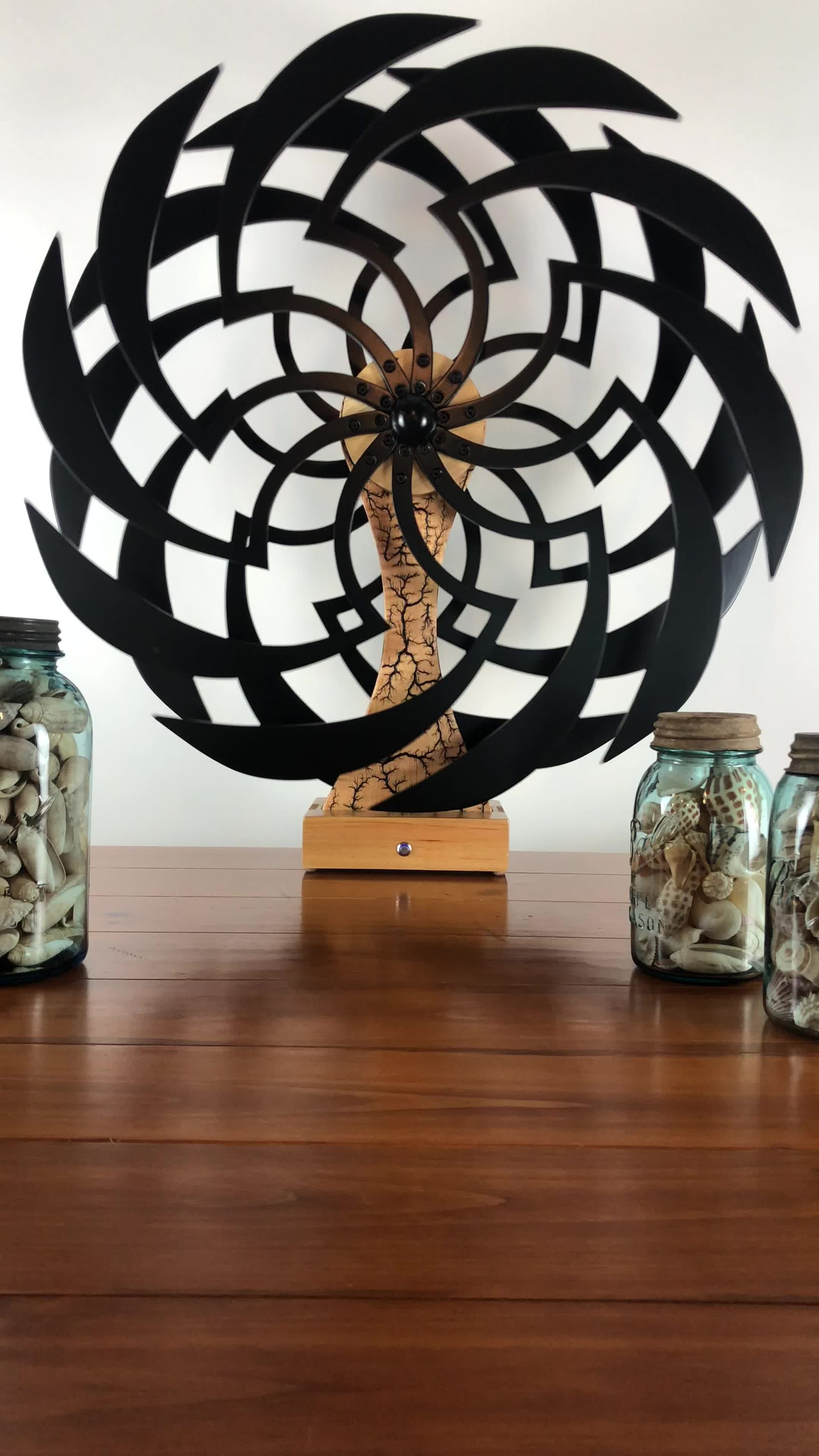 30" Black Fin - Maple Body with Fractal Burn Detail