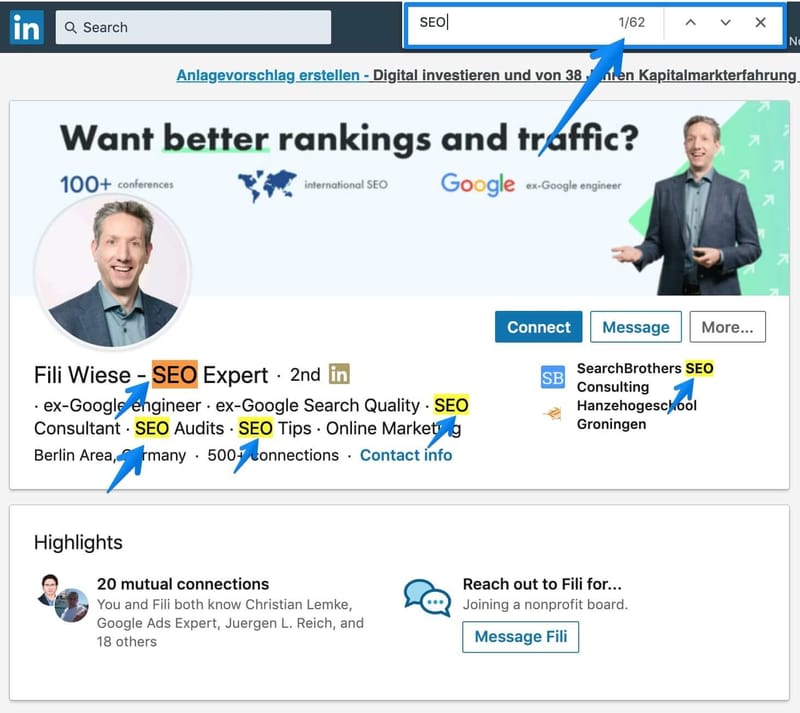 LinkedIn Profile Optimization