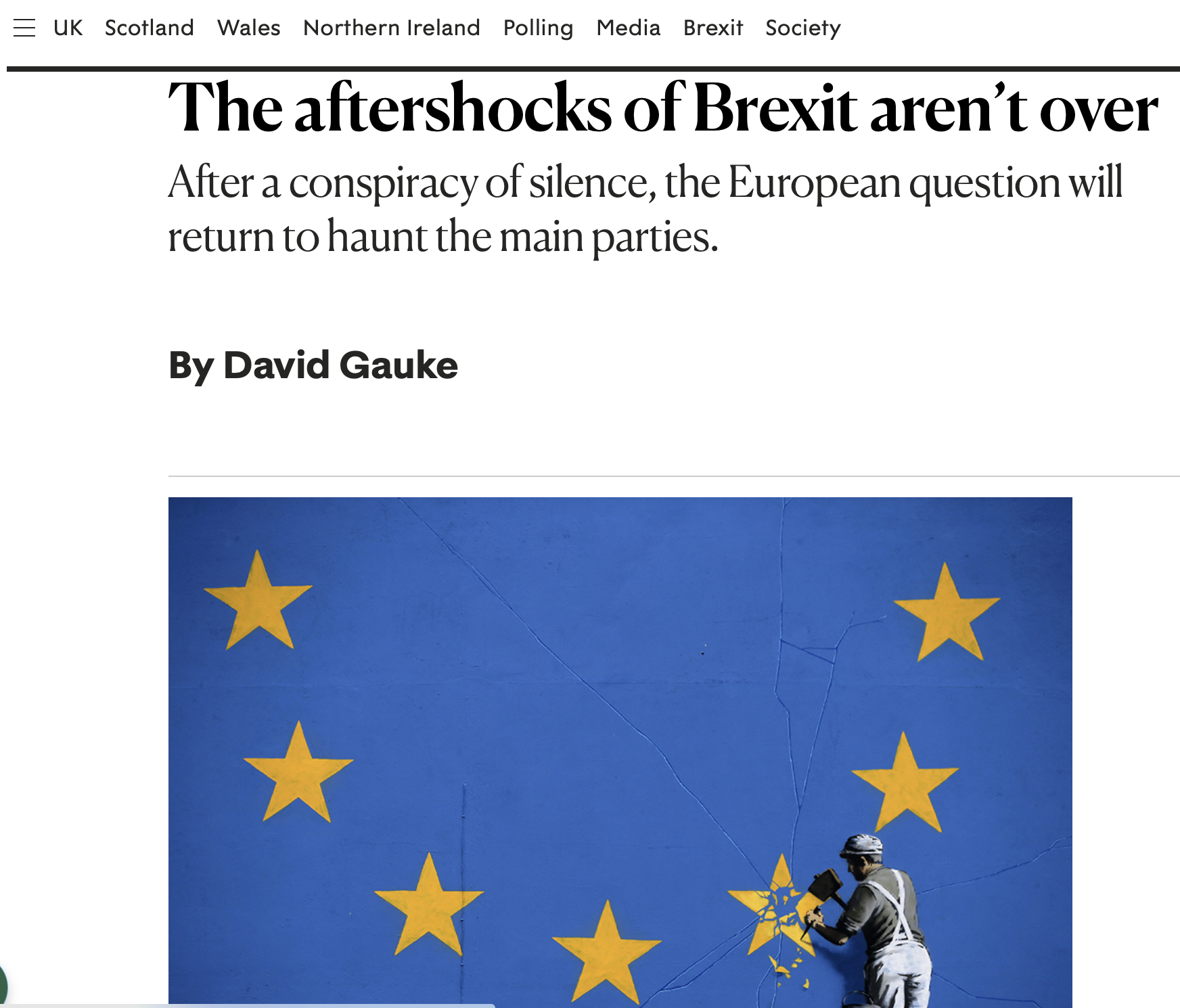 The aftershocks of Brexit aren’t overAfter a conspiracy of silence, the European question will return to haunt the main parties.   By David Gauke