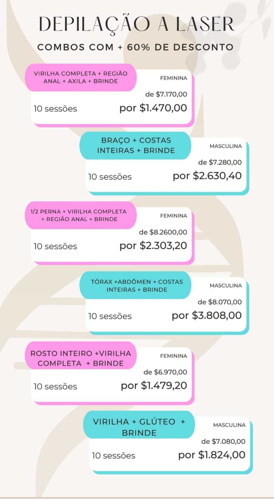 Combos com mais de 60% de Desconto