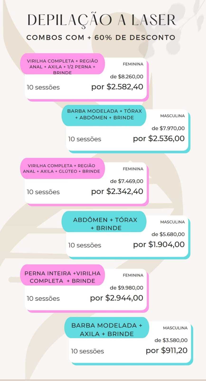 Combos com mais de 60% de Desconto