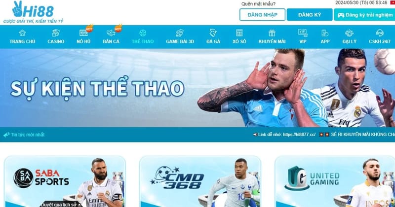 Thể thao HI88 - Sân chơi cá cược bóng đá hàng đầu
