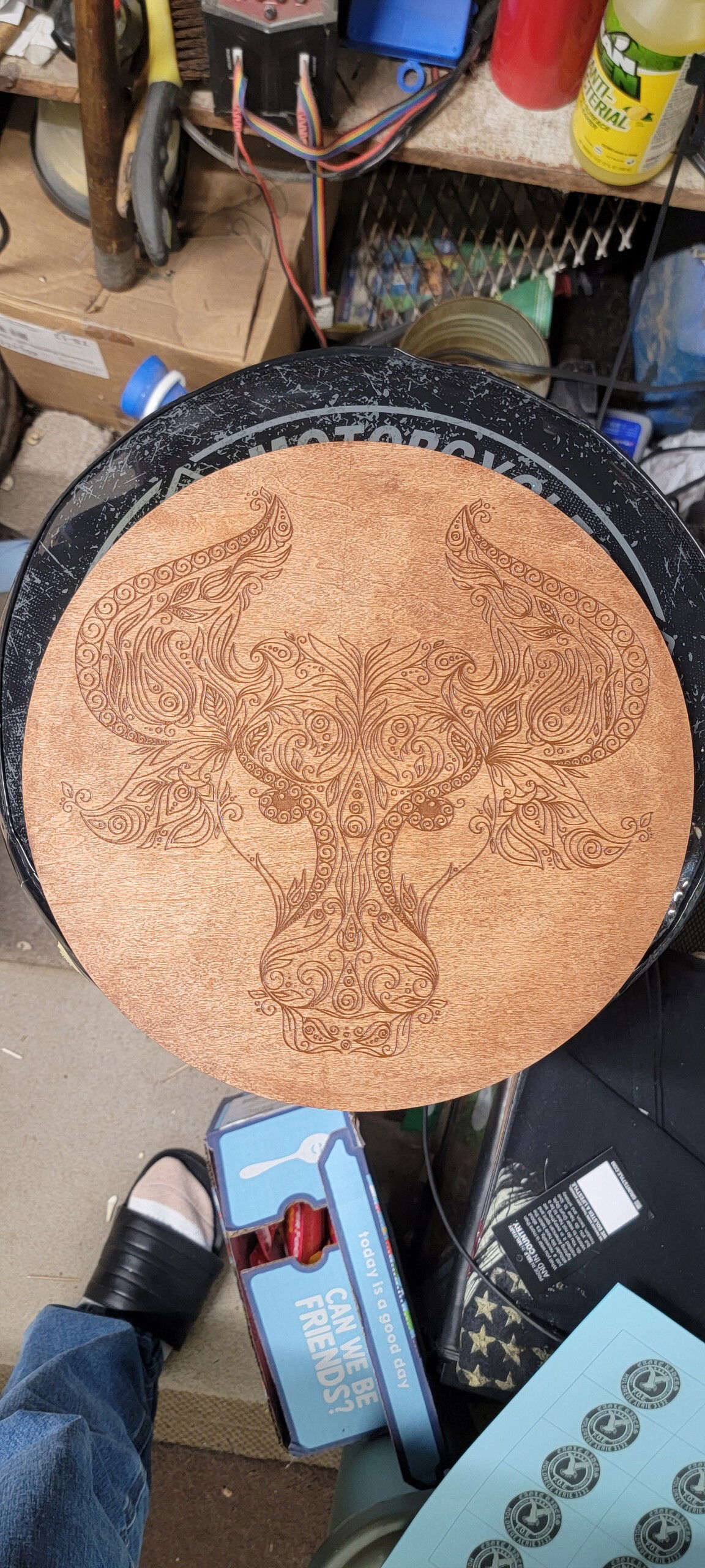Stained and Engraved Wood