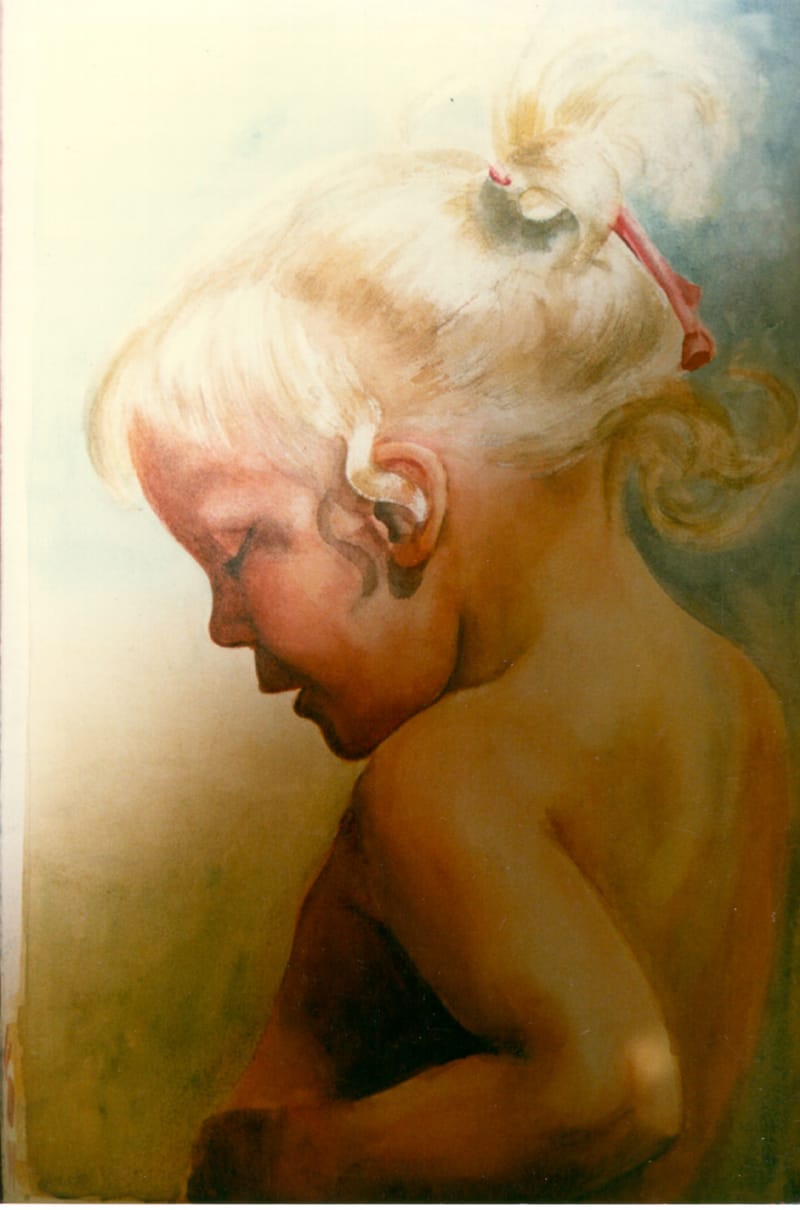 Porträtt i olika medium, kol, blyerts, krita, pastell, olja, akvarell