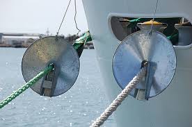 Shipboard Rat Guards Protect This Costly Property!